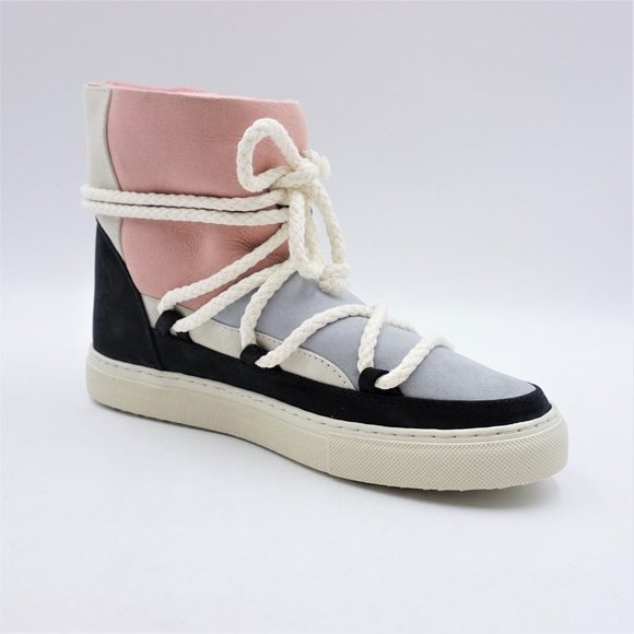 INUIKII Patchwork Winter Ankle Boots in Black and White - FCM62 - Picture 7 of 16